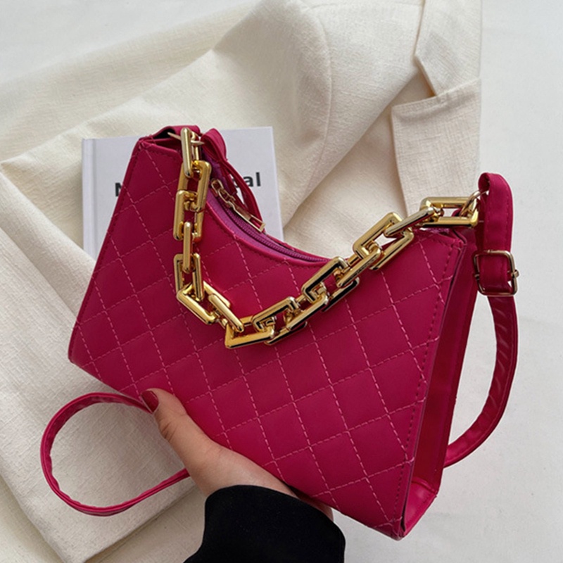 Túi Xách Da Màu Trơn Phong Cách Retro Cho Nữ