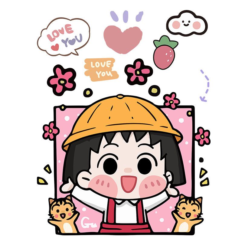 Miếng dán YAZHOULONG họa tiết Happy Girl hoạt hình chống thấm nước trang trí vali du lịch tủ lạnh