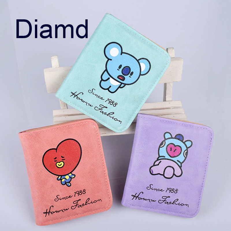 Ví Ngắn Gập Đôi Có Ngăn Đựng Tiền Xu In Hình KPOP BTS BT21