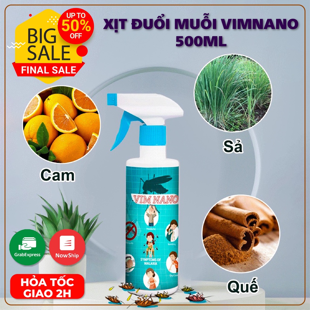 Bình xịt phòng tinh dầu Sả chanh đuổi muỗi và côn trùng hiệu quả