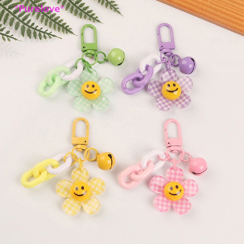 1 Móc Khóa Ba Lô Hình Hoa Mặt Cười Nhiều Màu Sắc Dễ Thương Cho Nữ Mới