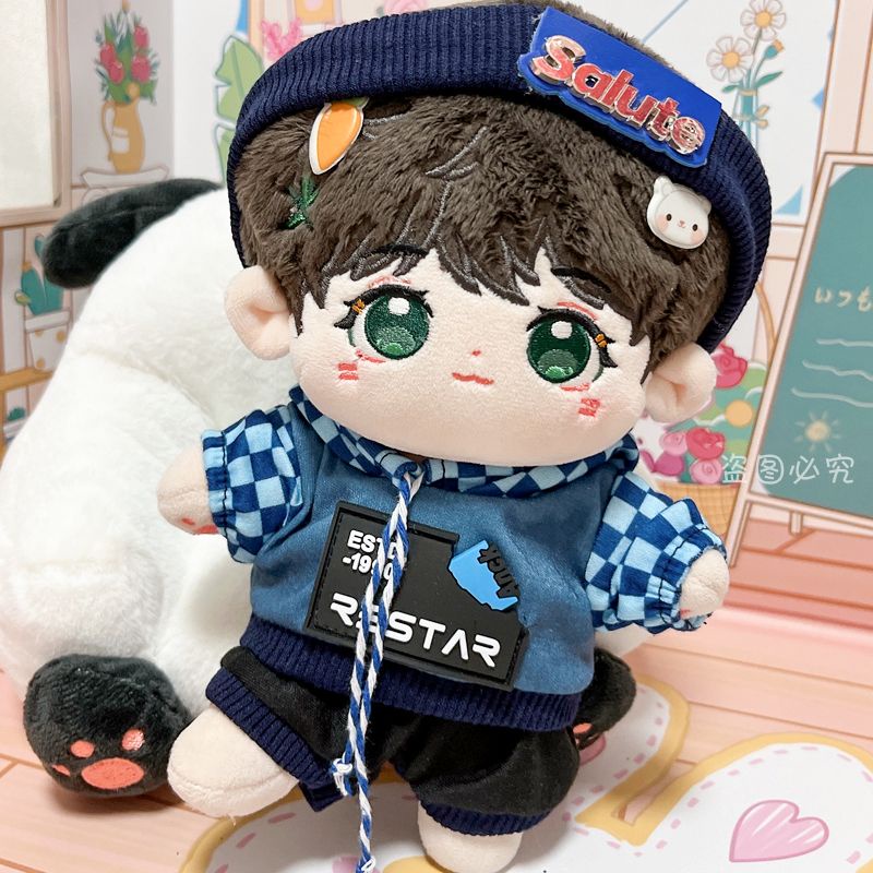 Bộ Quần Áo Cotton 20cm Kèm Băng Đô Xinh Xắn Cho Búp Bê Nam 20cm