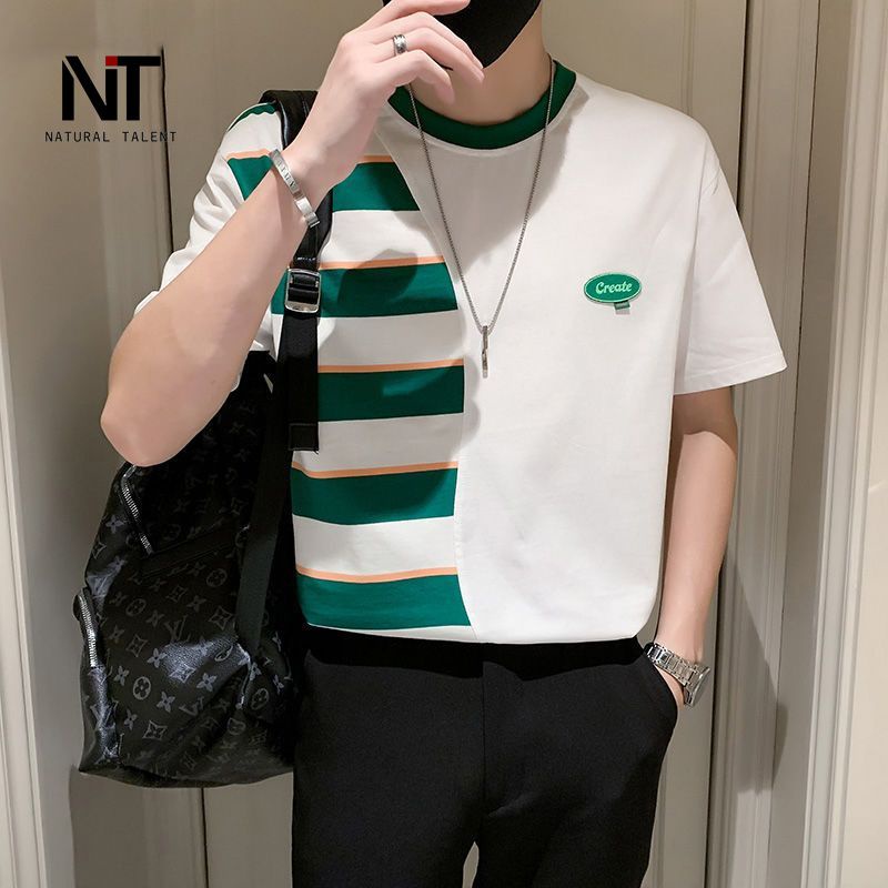 Ống Hút Chất Lượng Cao Chuyên Dùng✨Áo Thun Tay Ngắn Cổ Tròn Phong Cách Thời Trang Đường Phố Hàn Quốc Mới