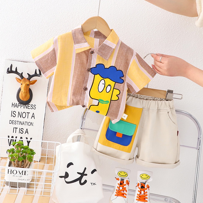 Bộ Quần Áo Cotton Mùa Hè Chất Lượng Cao Cho Bé Trai