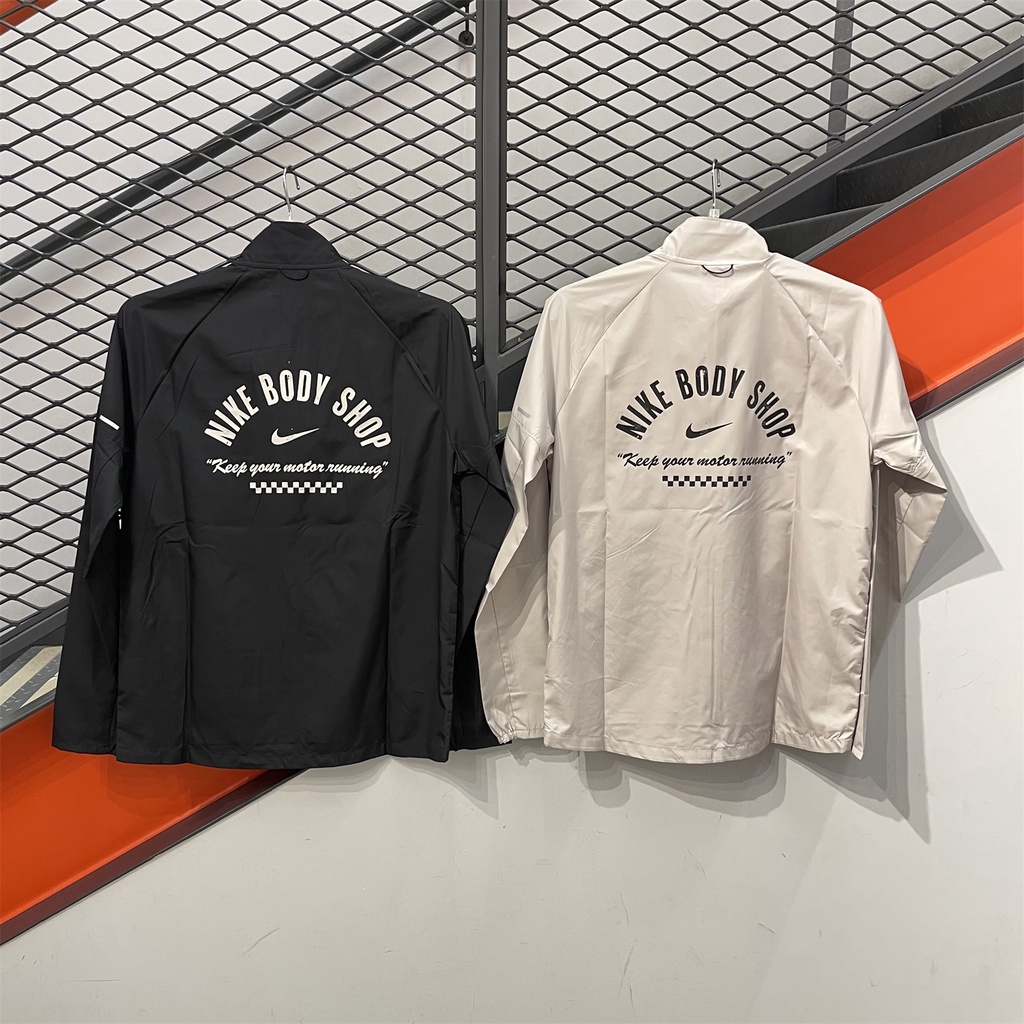 AIR JORDAN Áo Khoác Thể Thao 100% polyester Thêu Họa Tiết Chống Gió Cổ Đứng Cho Nam