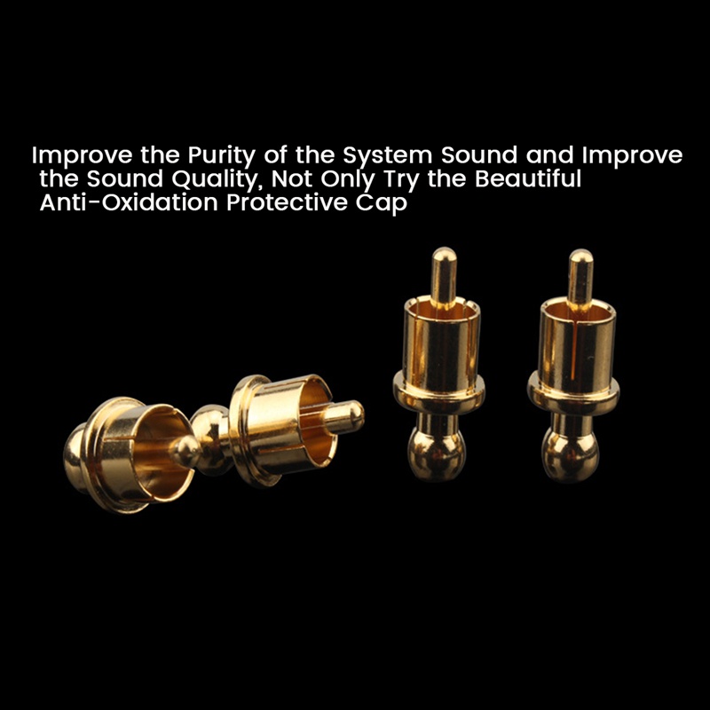 Bộ 8 Nắp Đậy Ổ Cắm RCA Mạ Vàng Chất Lượng Cao