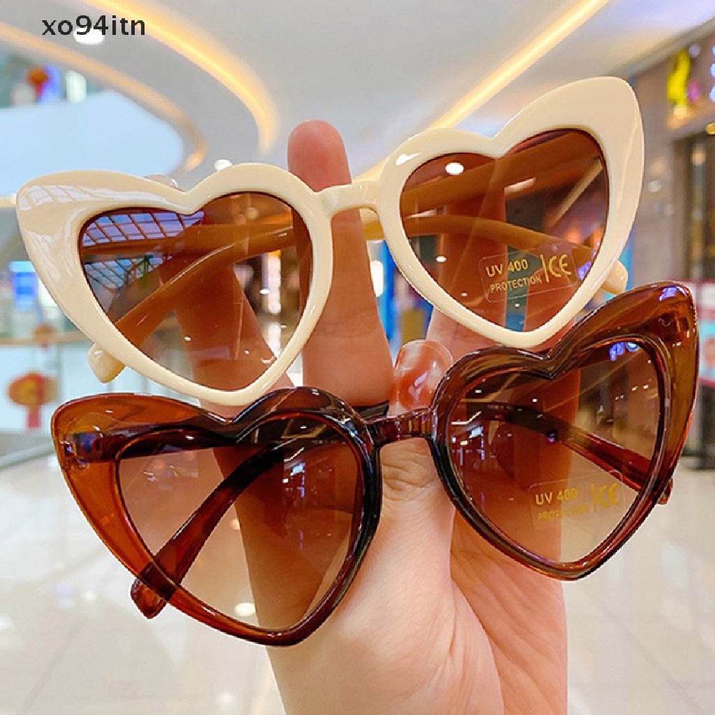 Kính Mát Hình Trái Tim Hoạt Hình Chống Tia UV400 Dành Cho Bé