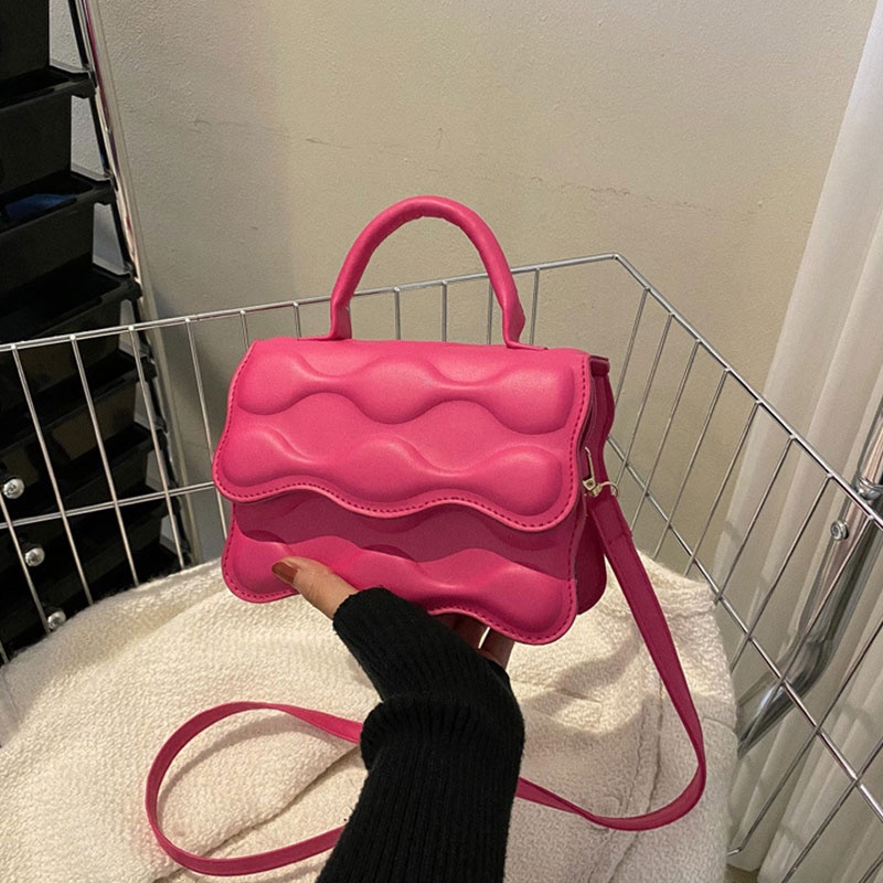 Túi đeo chéo SUPERCUTE hình vuông nhỏ màu trơn thiết kế đơn giản nhỏ gọn dành cho nữ