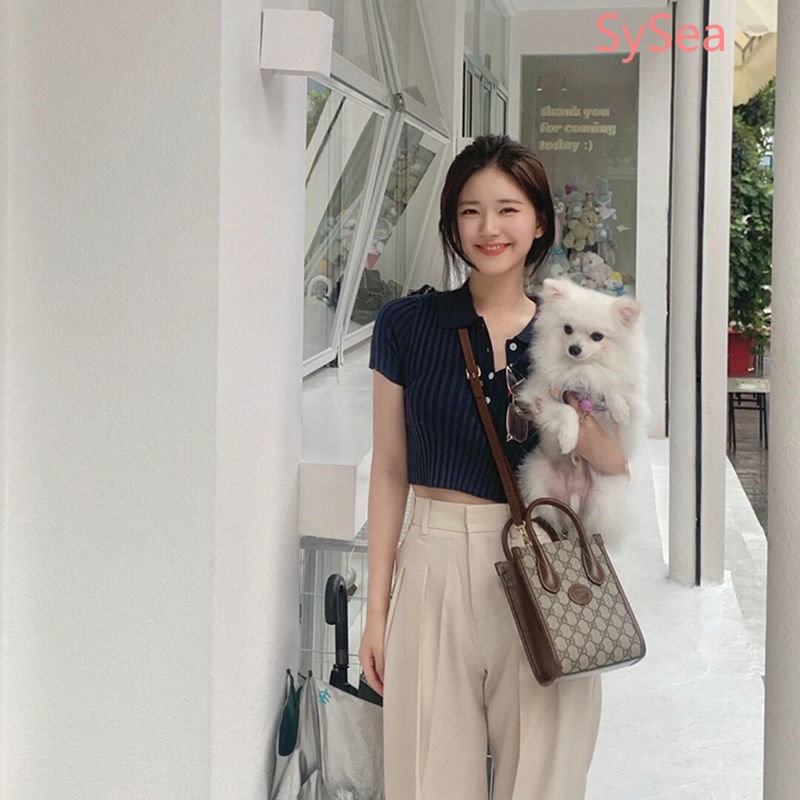 Áo Polo Dệt Kim Thời Trang Mùa Hè Hàn Quốc Dành Cho Nữ