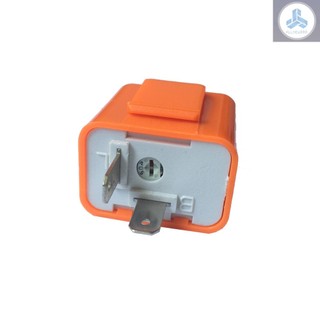 12V 2 Pin Speed Adjustable LED Indicator Flasher Turn Signal Light Relay Resistor Fix Hyper Control Flash for Motorcycle Orange Color