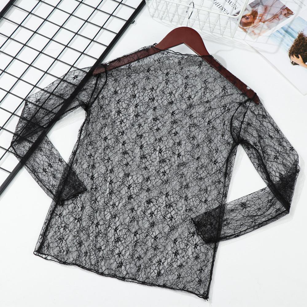 1 Áo Lưới Phối Ren Không Đường May Gợi Cảm Hợp Thời Trang