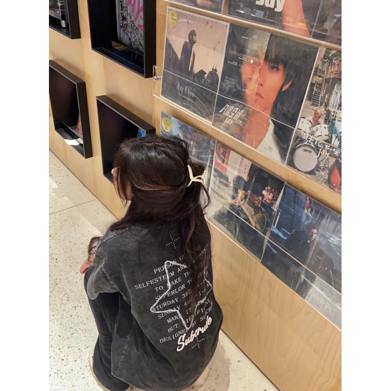 Áo Thun Tay Ngắn Dáng Rộng In Hình Ngôi Sao Năm Cánh Phong Cách Retro Đường Phố Mỹ