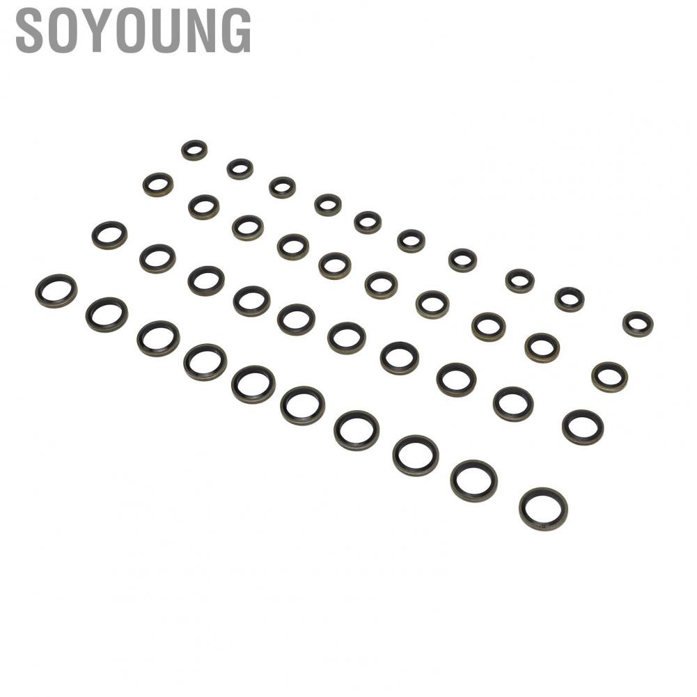 Soyoung 40 Pcs Banjo Bolt Fuel Sealing Washers 3918188 8mm 10mm 12mm 14mm Line  Plate Replacement
