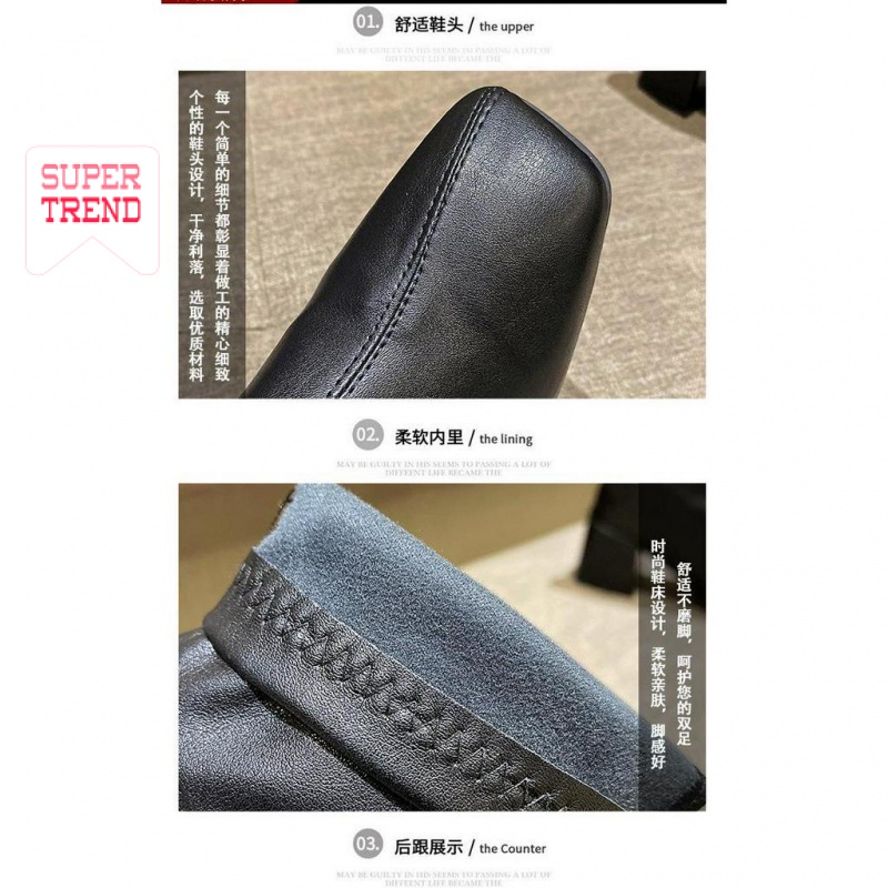 Giày bót mềm đế thấp màu trơn độ co giãn tốt thời trang sành điệu cho nữ