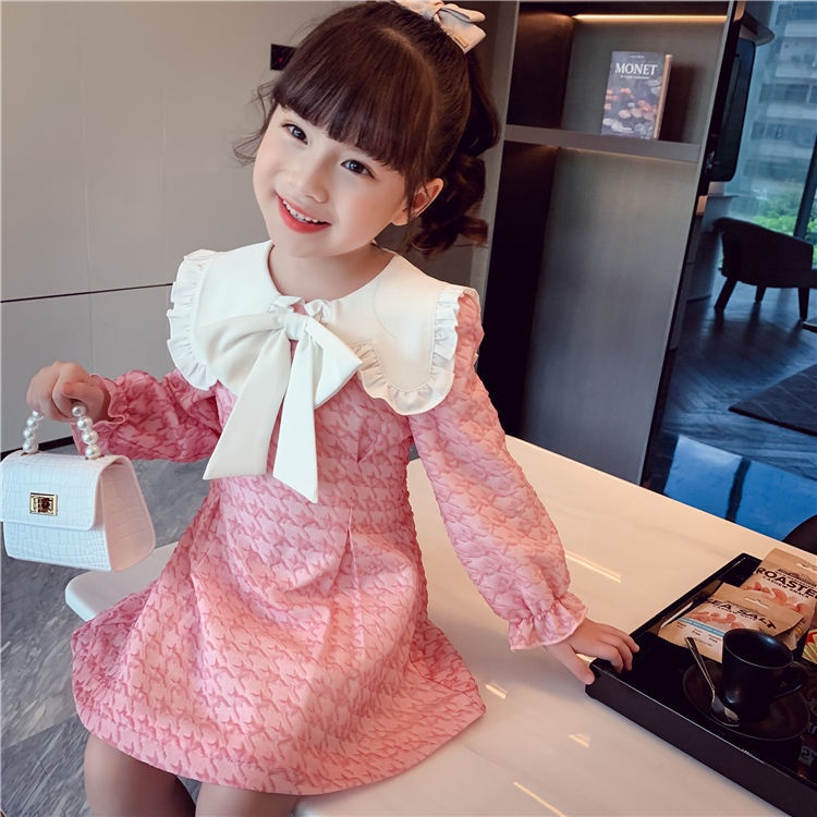 Đầm Công Chúa Tay Dài Thời Trang Thu Đông Dành Cho Bé Gái Kích Thước 110-160CM