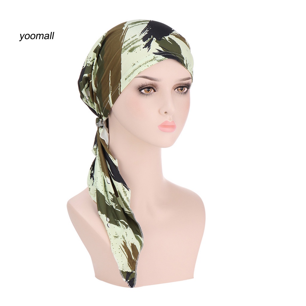 Mũ Trùm Đầu Co Giãn Phối Tua Rua In Họa Tiết Hoa Thời Trang Cho Nữ