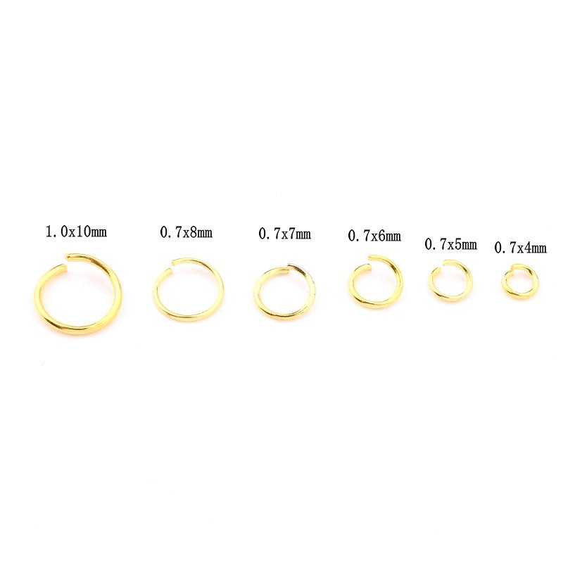 Bộ 200 Vòng Nối Làm Trang Sức Bằng Hợp Kim Kẽm 4 mm / 5 mm / 6 mm / 7 mm / 8 mm / 10 mm