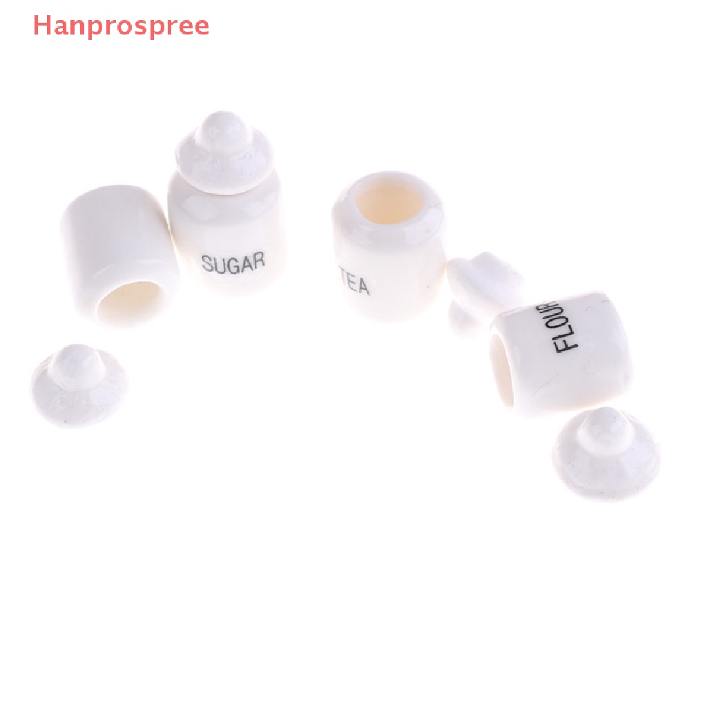 Bộ 4 Hũ Gốm Sứ Trắng Dễ Thương Trang Trí Nhà Búp Bê 1 / 12