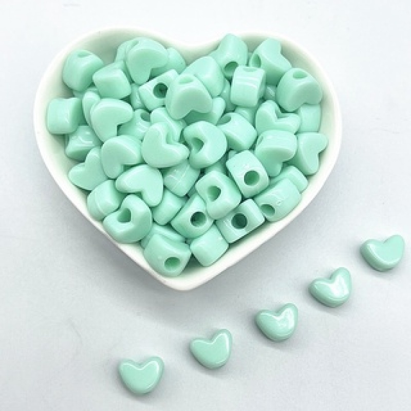 Set 100 Hạt Nhựa Xỏ Lỗ Trái Tim Nhiều Kiểu Dáng Dùng Để Làm Trang Sức Thủ Công