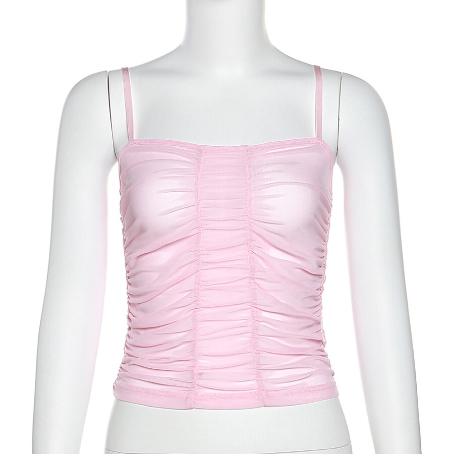 Weird Puss Áo Croptop Hai Dây Ôm Dáng Co Giãn Thời Trang Mùa Hè Ngọt Ngào Quyến Rũ Cho Nữ