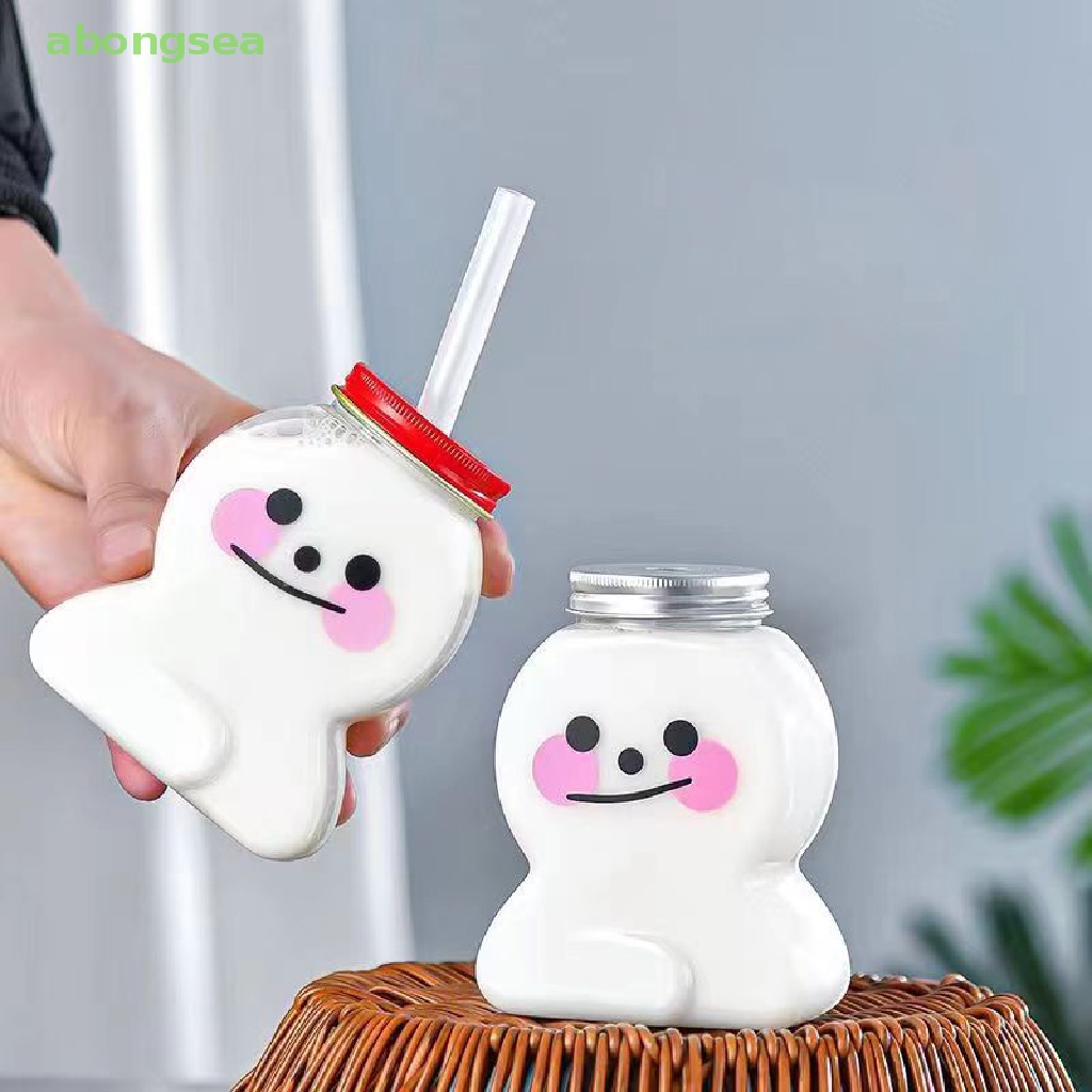 1 Bình Nước Nhựa Trong Suốt Dung Tích 400ML In Họa Tiết Hoạt Hình Dễ Thương