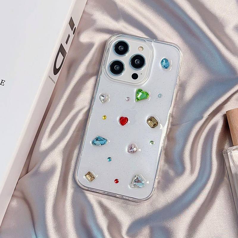 Ốp Điện Thoại Trong Suốt Họa Tiết Trái Tim 3D Cho iPhone 14 13 12 11 Pro MAX Plus X XS MAX XR 7 8 Plus SE 2022 2020