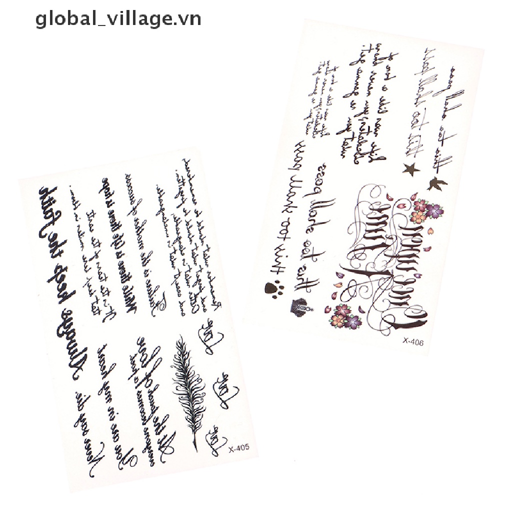 1 Miếng Dán Hình Xăm Tạm Thời Chống Thấm Nước In Chữ Tiếng Anh Dành Cho Nam Nữ