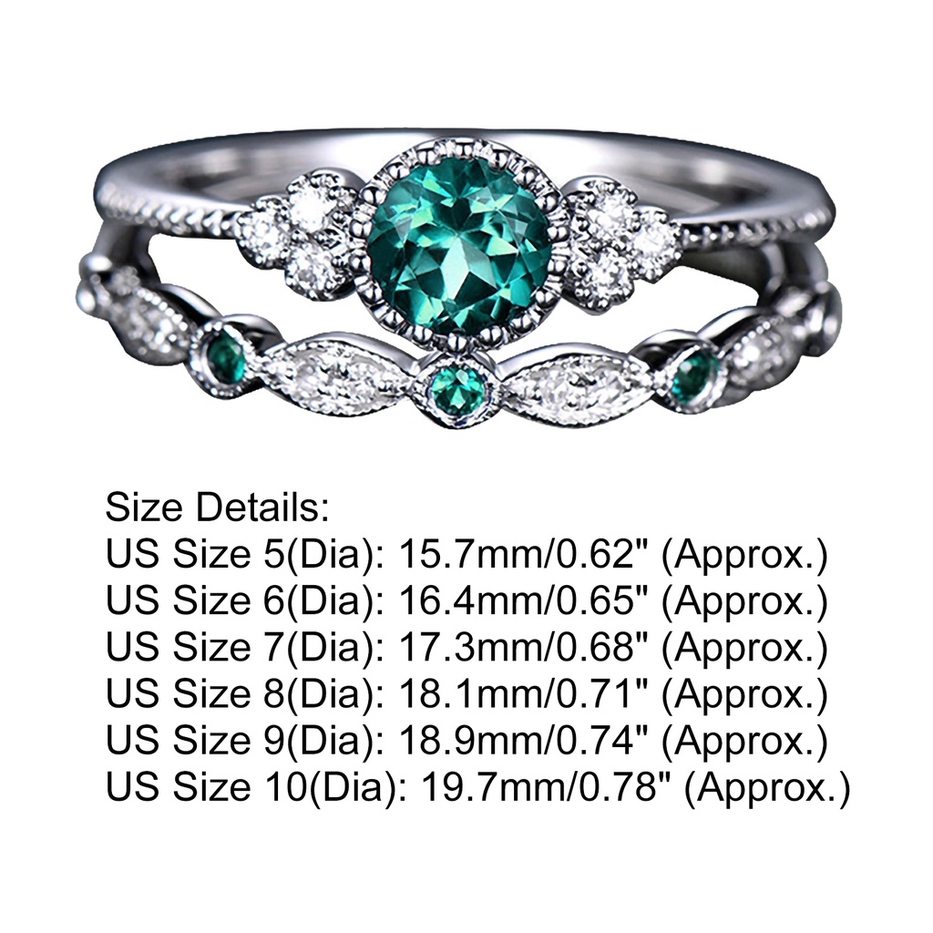 Set 2 Nhẫn Tay Hợp Kim Kiểu Dáng Thời Trang Cho Nữ