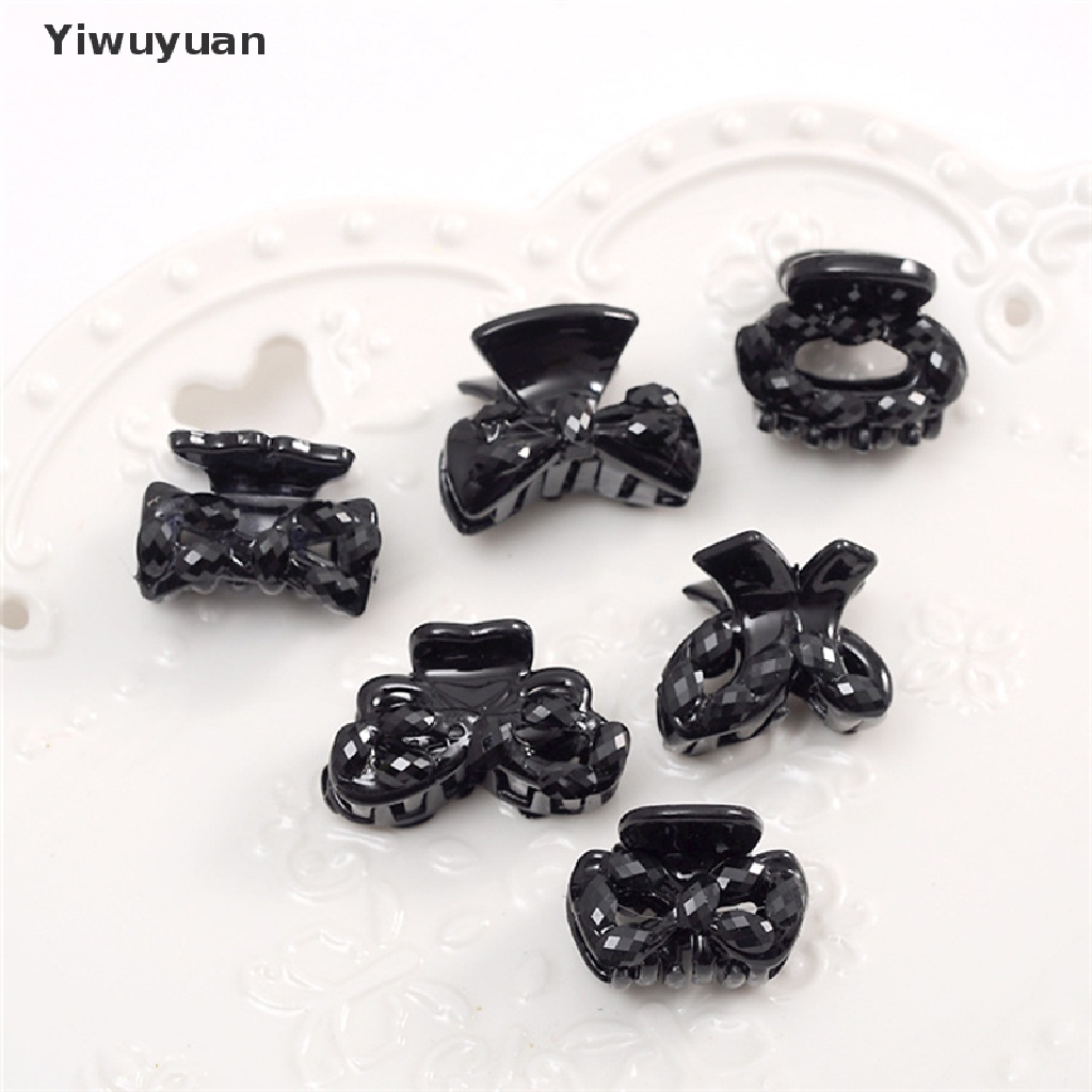 < Yiwuyuan > Bộ 10 Kẹp Tóc Nhựa Nhỏ Màu Đen Thời Trang Đang Bán Chạy