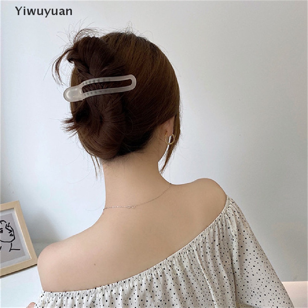 < Yiwuyuan > Kẹp Cá Mập Bằng Acrylic Nhám Chéo Bản Lớn Hàn Quốc