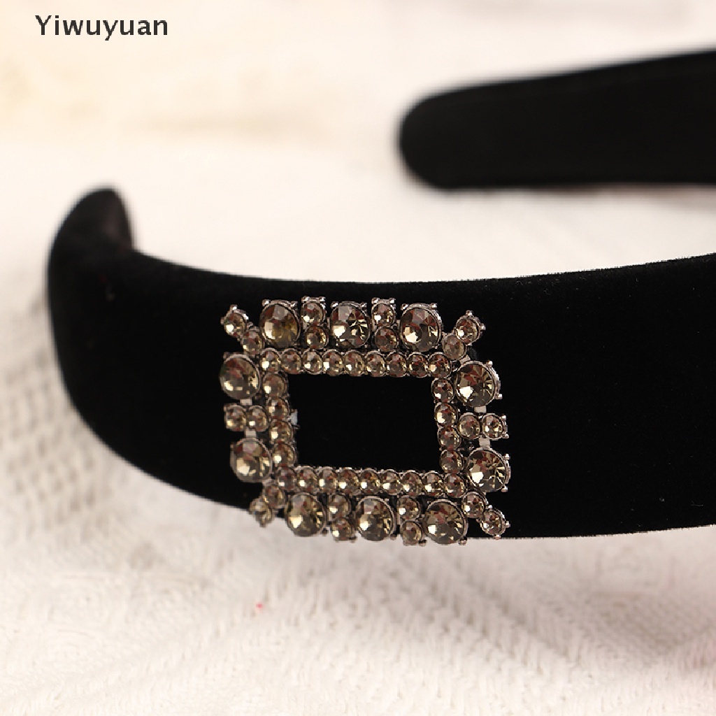 < Yiwuyuan > Băng Đô Nhung Đính Đá Dùng Rửa Mặt / Cài Tóc Tối Giản Cho Nữ