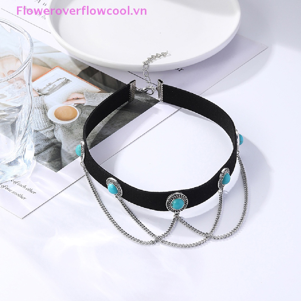 Vòng Cổ Choker Nhung Đen Nhiều Lớp Phong Cách Gothic Cổ Điển Cho Nữ