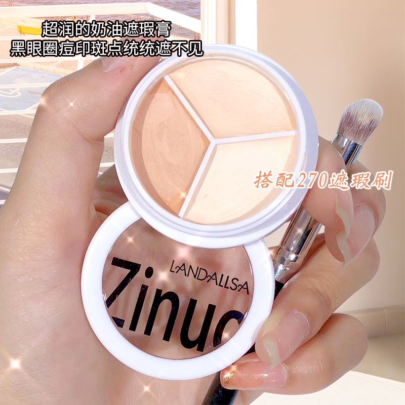 Bảng Kem Che Khuyết Điểm 3 Màu Sắc Tạo Khối Trang Điểm Mặt Chuyên Nghiệp Lâu Trôi Chống Thấm Nước