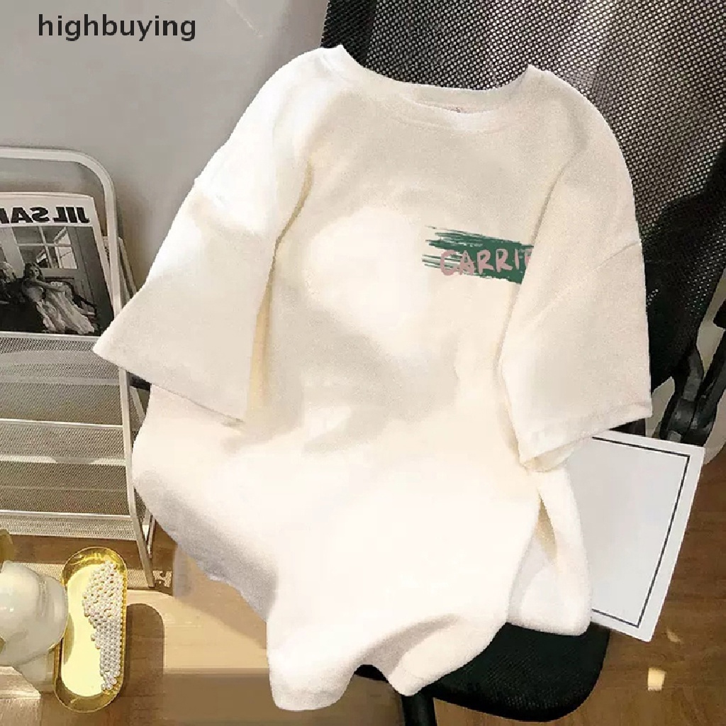 Áo Thun Tay Ngắn Cổ Tròn In Chữ Phong Cách Retro Cho Nữ