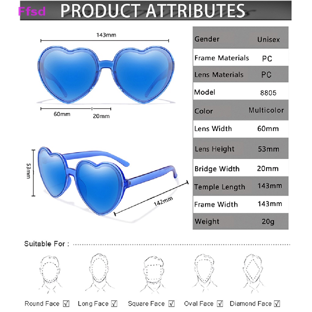 Kính Mát Hình Trái Tim Chống Tia UV400 Cho Nữ