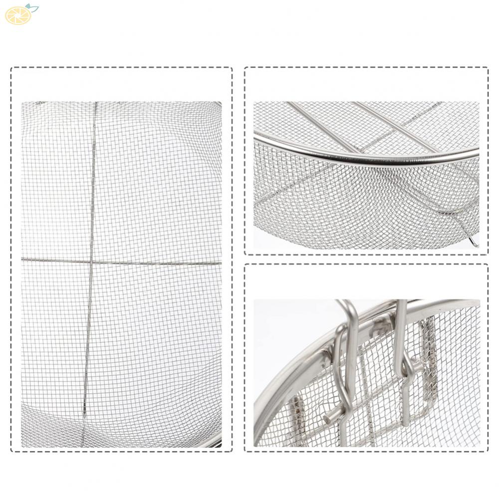 【VARSTR】Fry Basket 20*20cm/23*23cm Corrosion Resistance Detachable Silver Durable