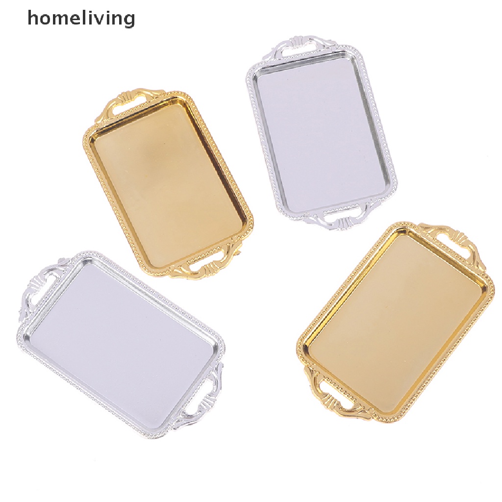 Bộ 2 Khay Trà Mini Bằng Nhựa Dùng Trang Trí Nhà Búp Bê