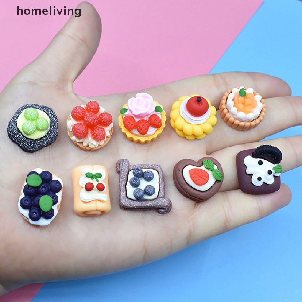 Set 10 Mô Hình Bánh Ngọt / Món Tráng Miệng Trang Trí Nhà Búp Bê DIY