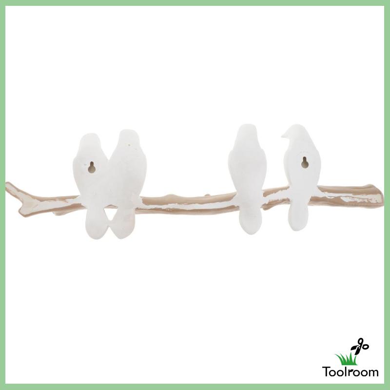 Set 2 Móc Treo Áo Khoác Gắn Tường Bằng Nhựa Resin Hình Chú Chim