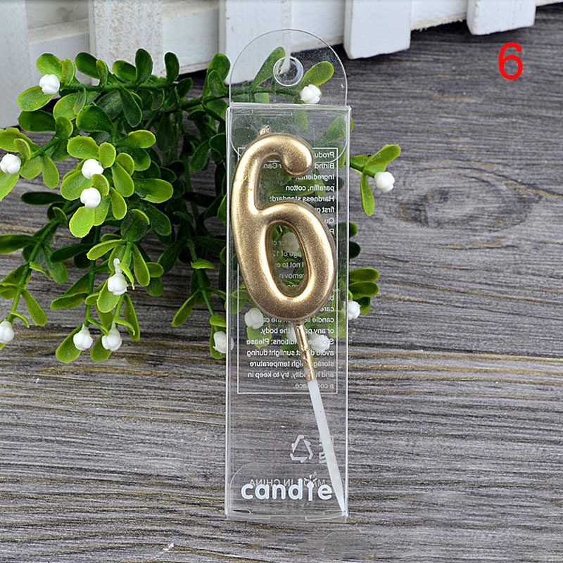 Nến Sinh Nhật Số 0-9 Màu Vàng Sâm Panh Không Khói