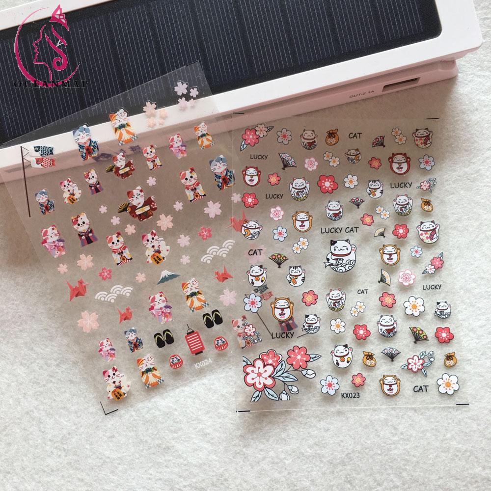 [Hàng mới về] Miếng hình dán trang trí móng tay 3D 5D mỏng tự dính chuyên dụng cho salon phong cách Nhật Bản