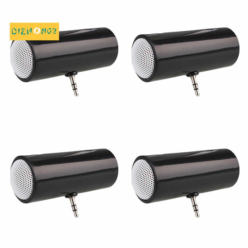 Set 4 Loa Nghe Nhạc MP3 Giắc Cắm 3.5mm Dành Cho Máy Tính Bảng / PC Màu Đen
