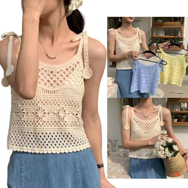 Áo Croptop Sát Nách Vải Cotton Thêu Hoa Thời Trang Mùa Hè Cho Nữ