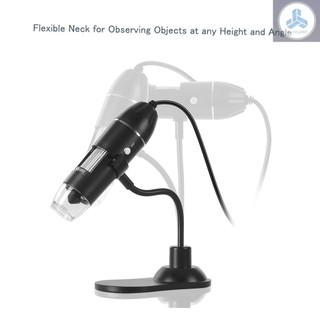 Digital Zoom Microscope USB Handheld & Desktop Magnifier 0.3MP Camera 8-LED Light Magnifying Glass 1000X Magnification for Windows/Mac System with Stand