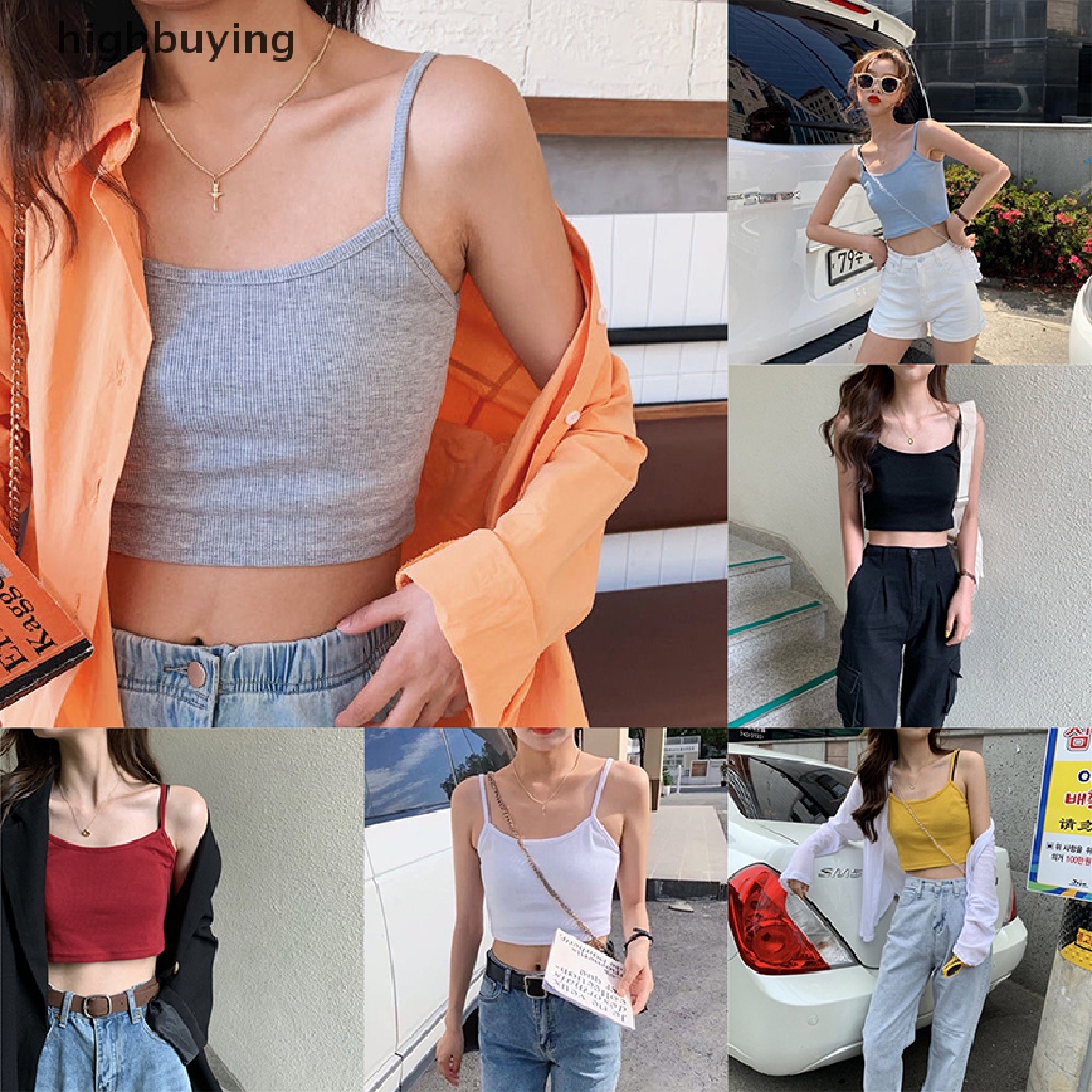 Hbvn Belle Áo Crop Top Không Tay Màu Trơn Gợi Cảm Đi Câu Lạc Bộ Đường Phố Cao Cấp Dành Cho Nữ