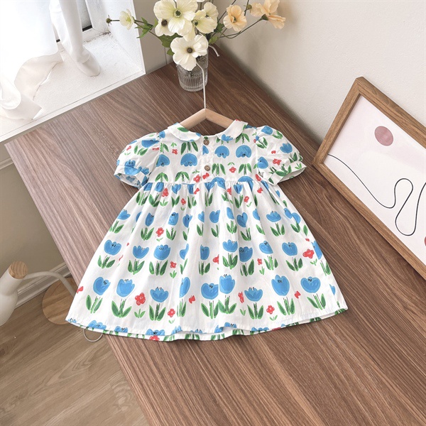 Váy cổ sen hoa tuylip 1076 op