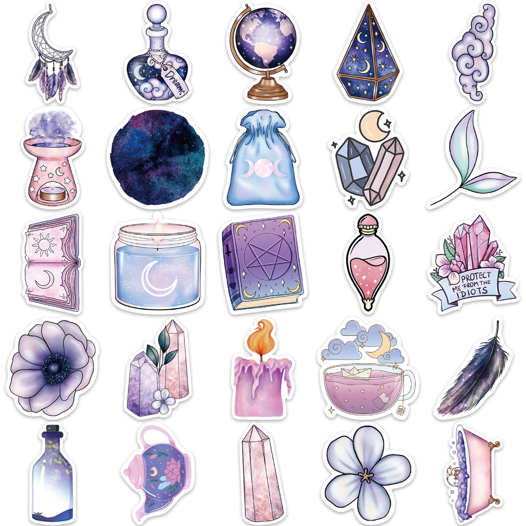 ❉ Set 03 Sticker Dán Trang Trí Phòng Đẹp Mắt ❉ Bộ 50 Sticker Chống Thấm Nước Họa Tiết Doodle Hợp Thời Trang