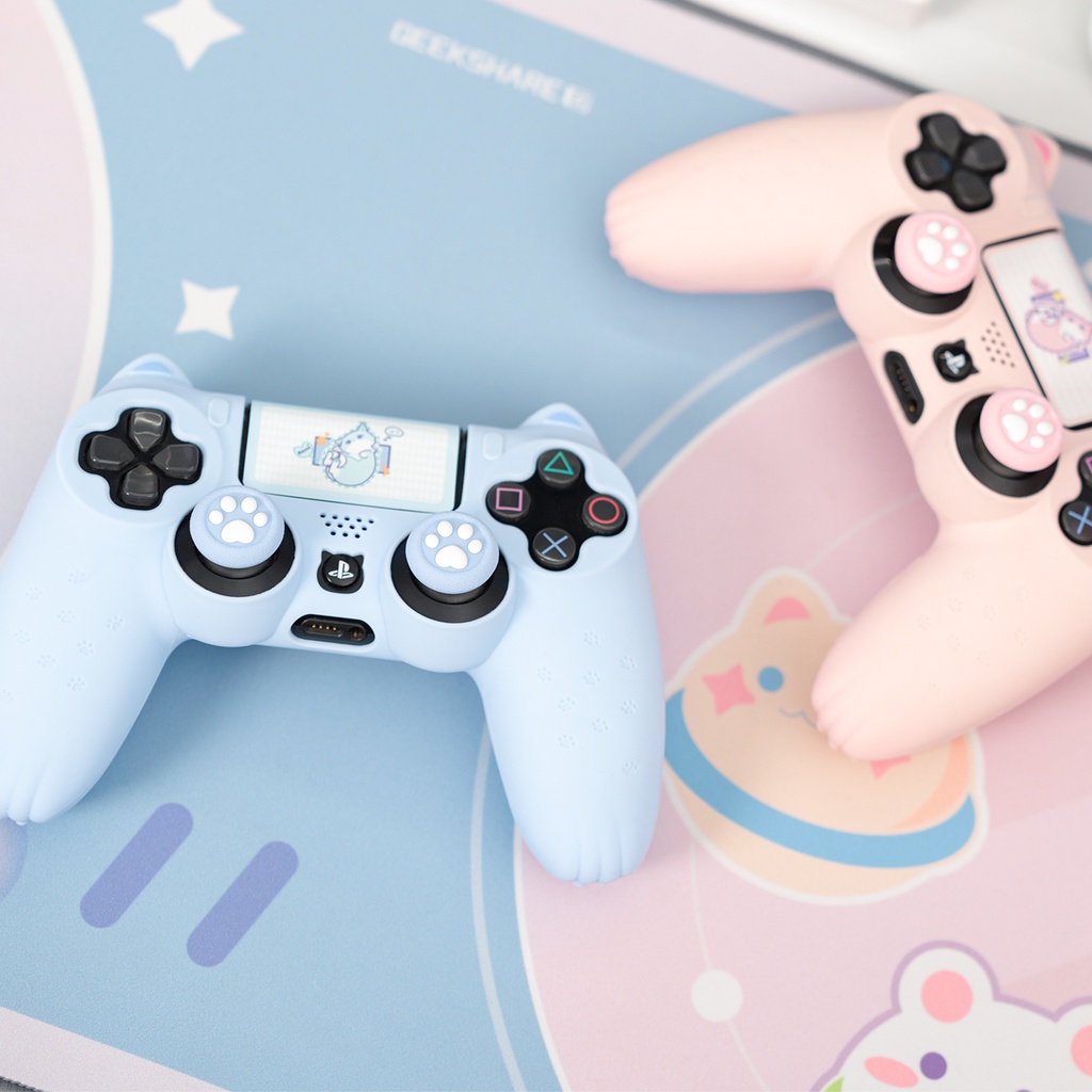 Geekshare Túi Silicon Hình Chân Mèo Bảo Vệ Cho Tay Cầm Chơi Game PS4