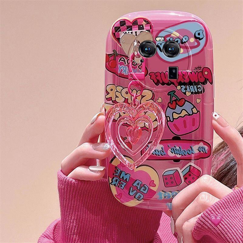 Ốp Điện Thoại Dẻo Trong Suốt Họa Tiết Trái Tim Phong Cách Graffiti Chống Rơi Cho Oppofindx6 X6pro