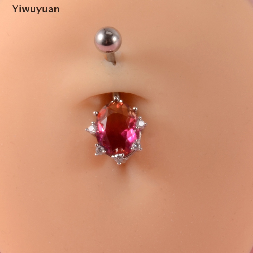 1 Khuyên Rốn Thép Yiwuyuan > Đính Đá Zircon Hình Trái Tim Dễ Thương
